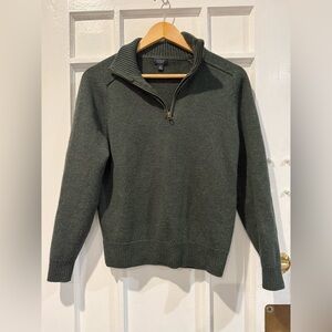 J. Crew Women's Forest Green Zip-Up Sweater